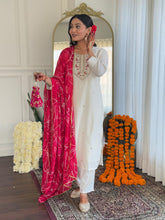 WHITE COLOURED WOMEN EMBROIDERY WORK KURTA SET (Copy)