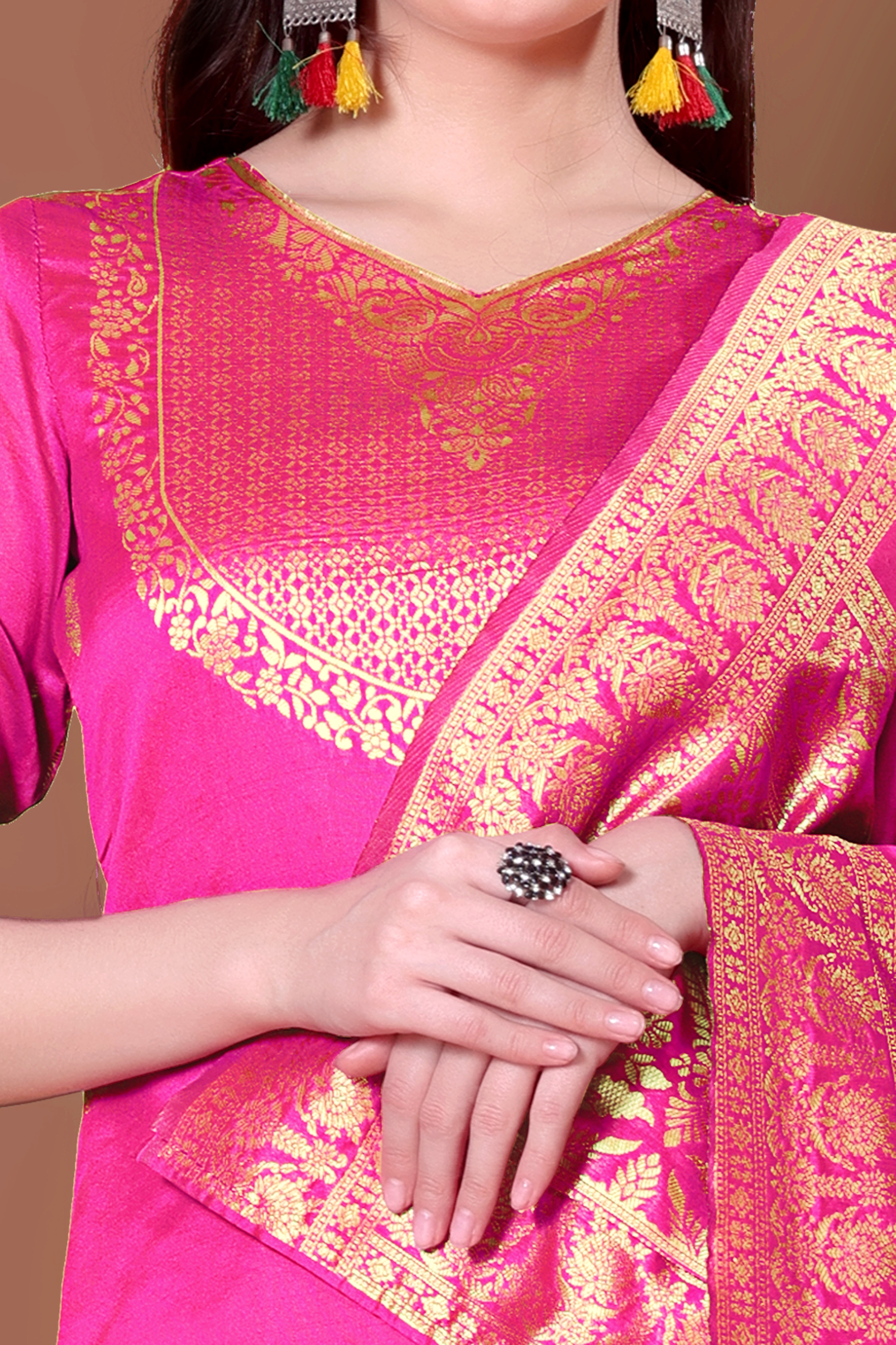 Elegant Pink Jacquard Kurta Set with Bottom & Dupatta | Readymade Indian Suit | Size S-XXL