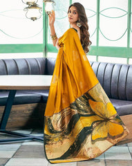 SATRANI Women’s Woven Silk Saree with Contrast Border | Traditional Indian Saree with Blouse Piece | Wedding, Party & Festive Wear Saree Malaysia Online