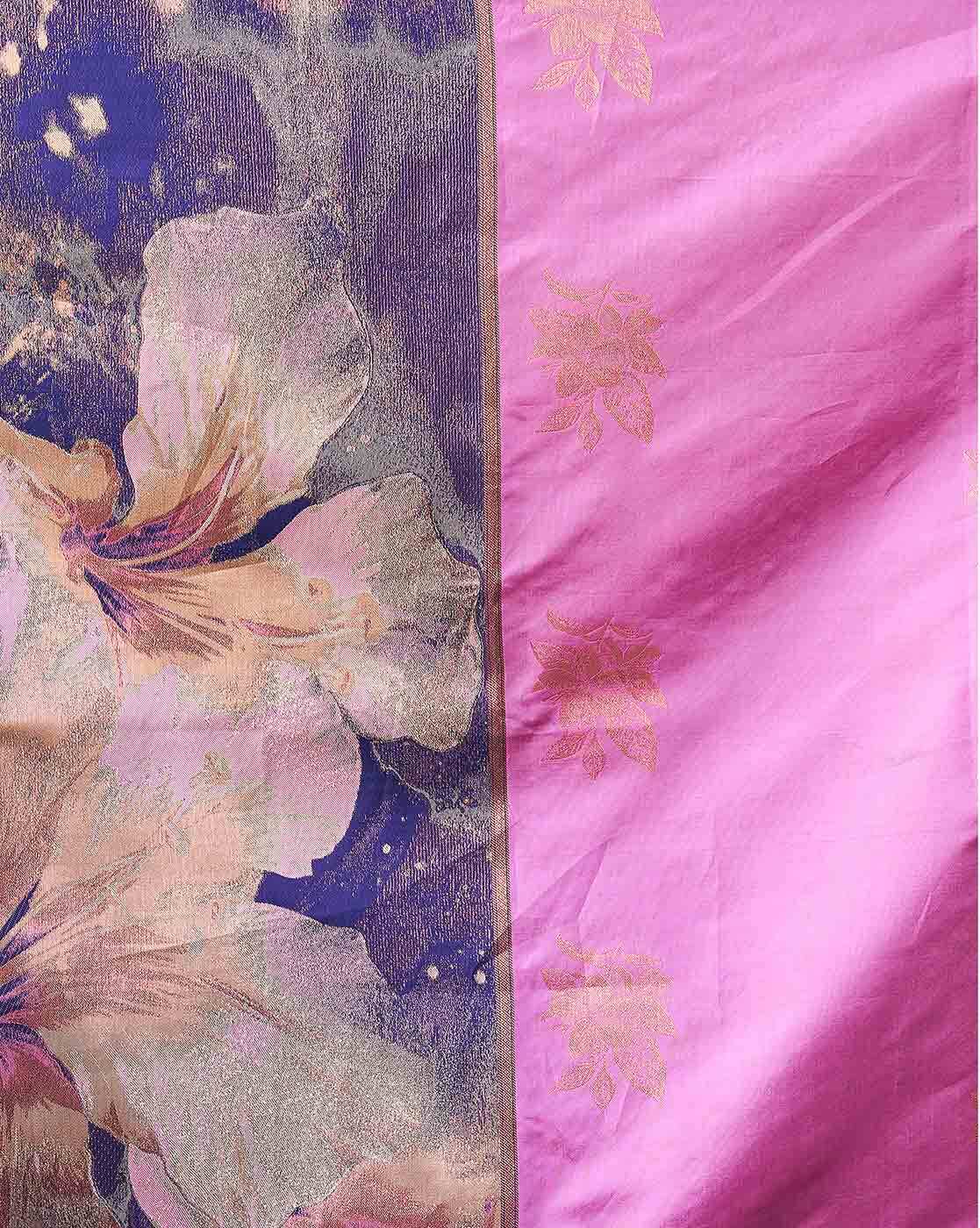 SATRANI Women Kanjeevaram Silk Saree with Contrast Border | Traditional Indian Saree Online Malaysia | Wedding & Party Wear Saree with Blouse Piece