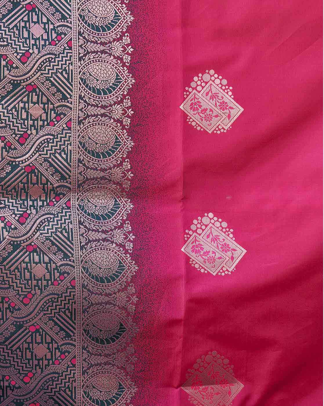 SATRANI Floral Silk Blend Saree with Contrast Pallu | Designer Indian Saree for Wedding, Party & Festival Wear | Saree with Blouse Piece | Buy Sarees Online Malaysia