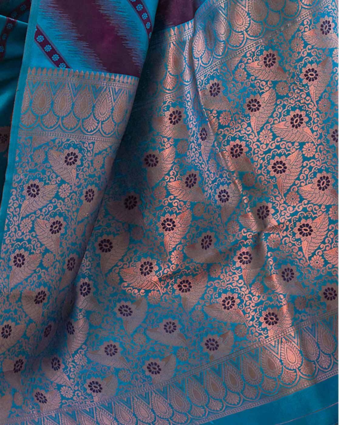 SATRANI Floral Silk Blend Saree with Woven Motifs | Designer Indian Saree Online Malaysia | Wedding & Party Wear Saree Collection