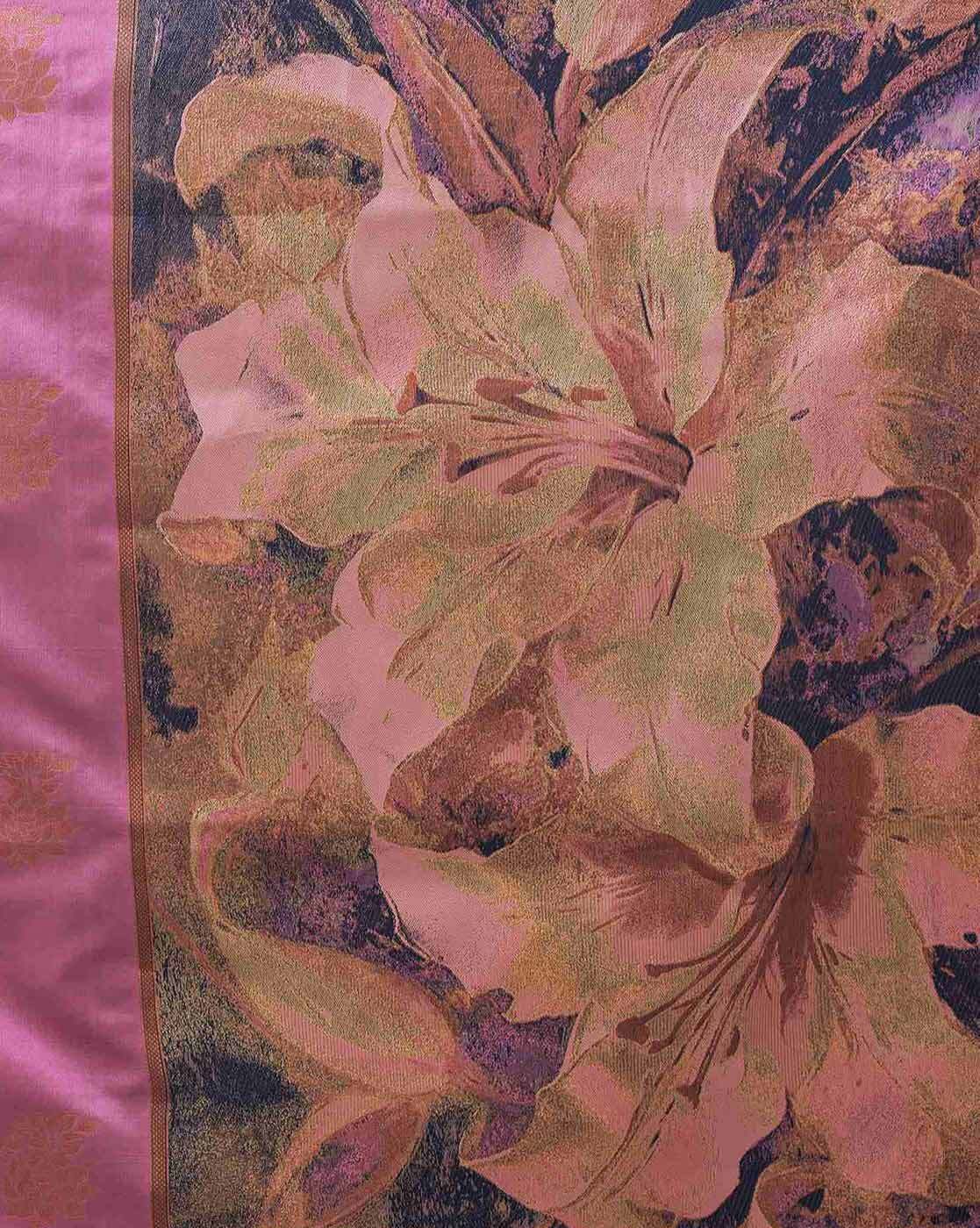 MORLY Women Kanjivaram Silk Saree with Contrast Border | Traditional Indian Saree | Wedding & Party Wear | Premium Silk Saree Malaysia Online
