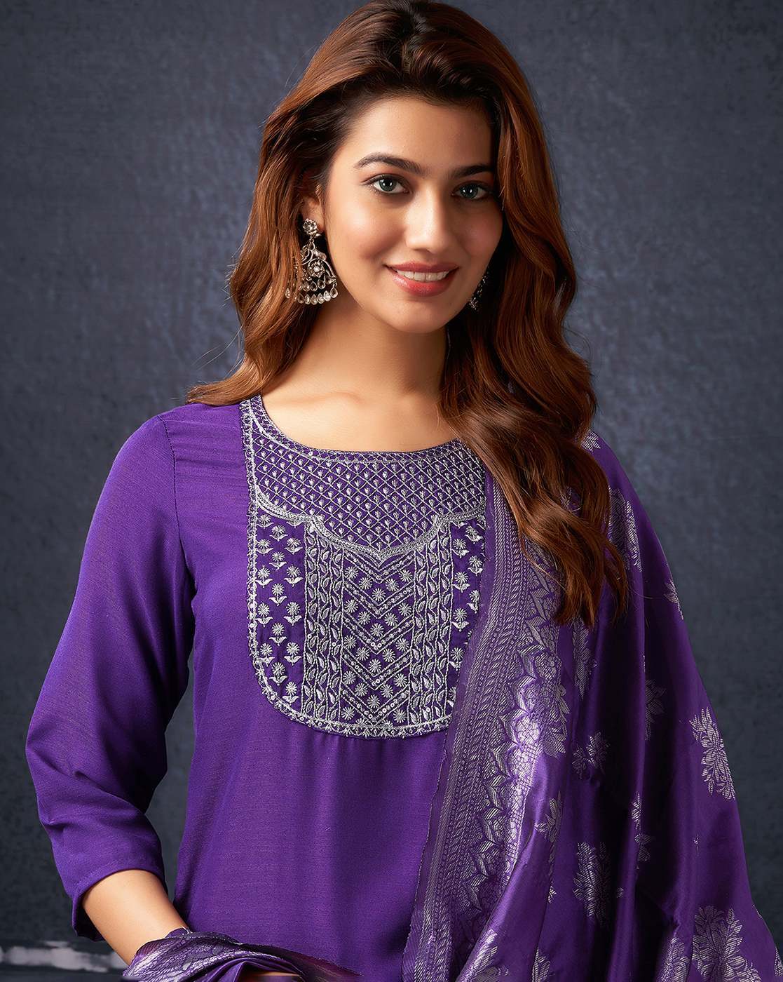 SKYLEE Women’s Embroidered Straight Kurta Set with Dupatta | Cotton Blend Indian Ethnic Wear for Women | Party & Casual Kurti Pant Set