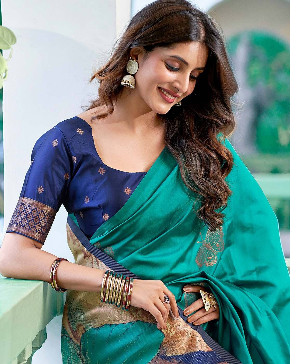 SVARAA Women’s Silk Saree with Blouse Piece | Designer Indian Saree for Wedding & Party Wear | Traditional Ethnic Silk Sari Malaysia