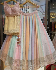 Multicolor Faux Georgette designer lehenga choli