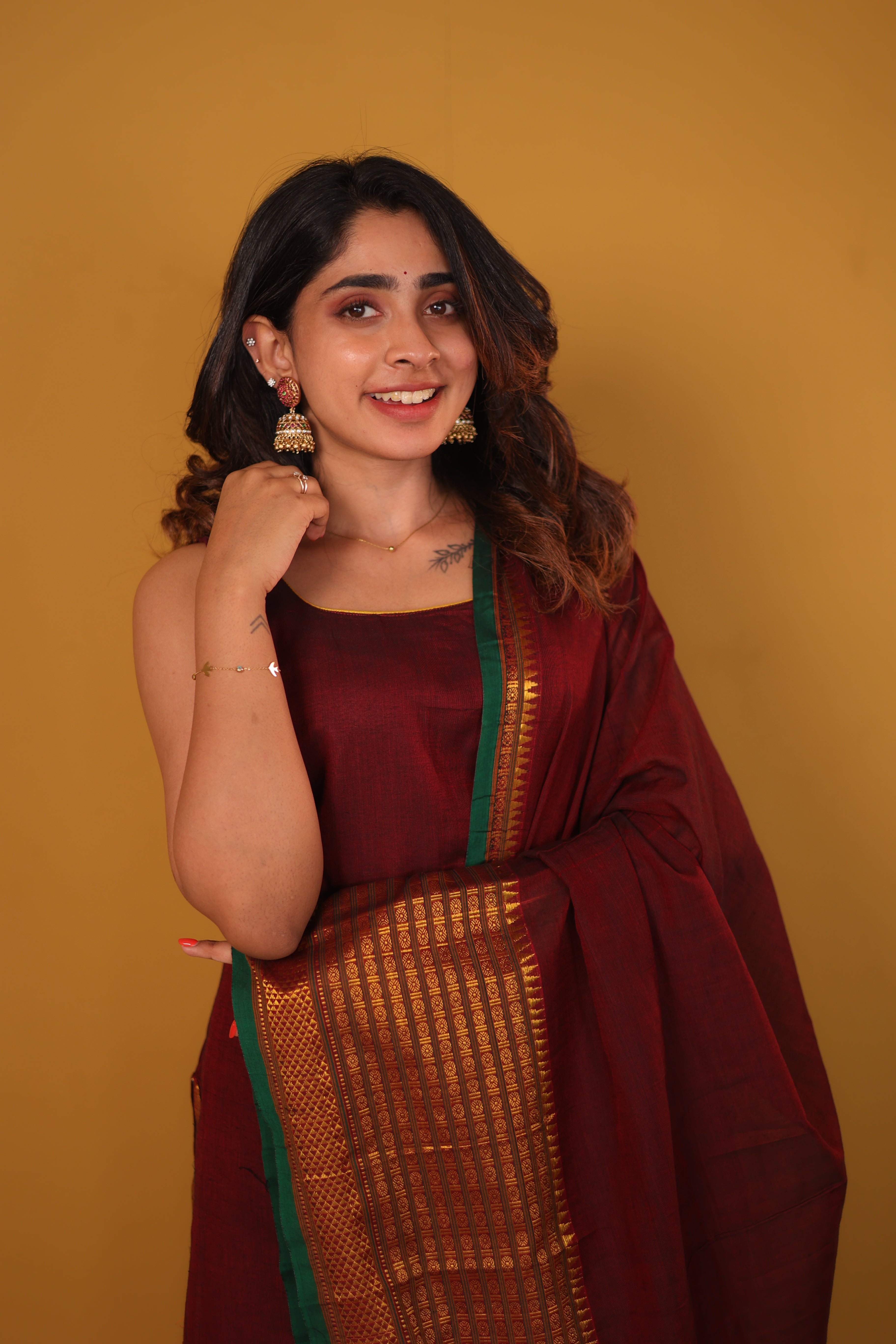 Tarika Maroon Kurti Set (Maroon Dupatta) (Set of 2)