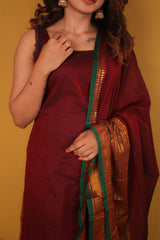 Tarika Maroon Kurti Set (Maroon Dupatta) (Set of 2)