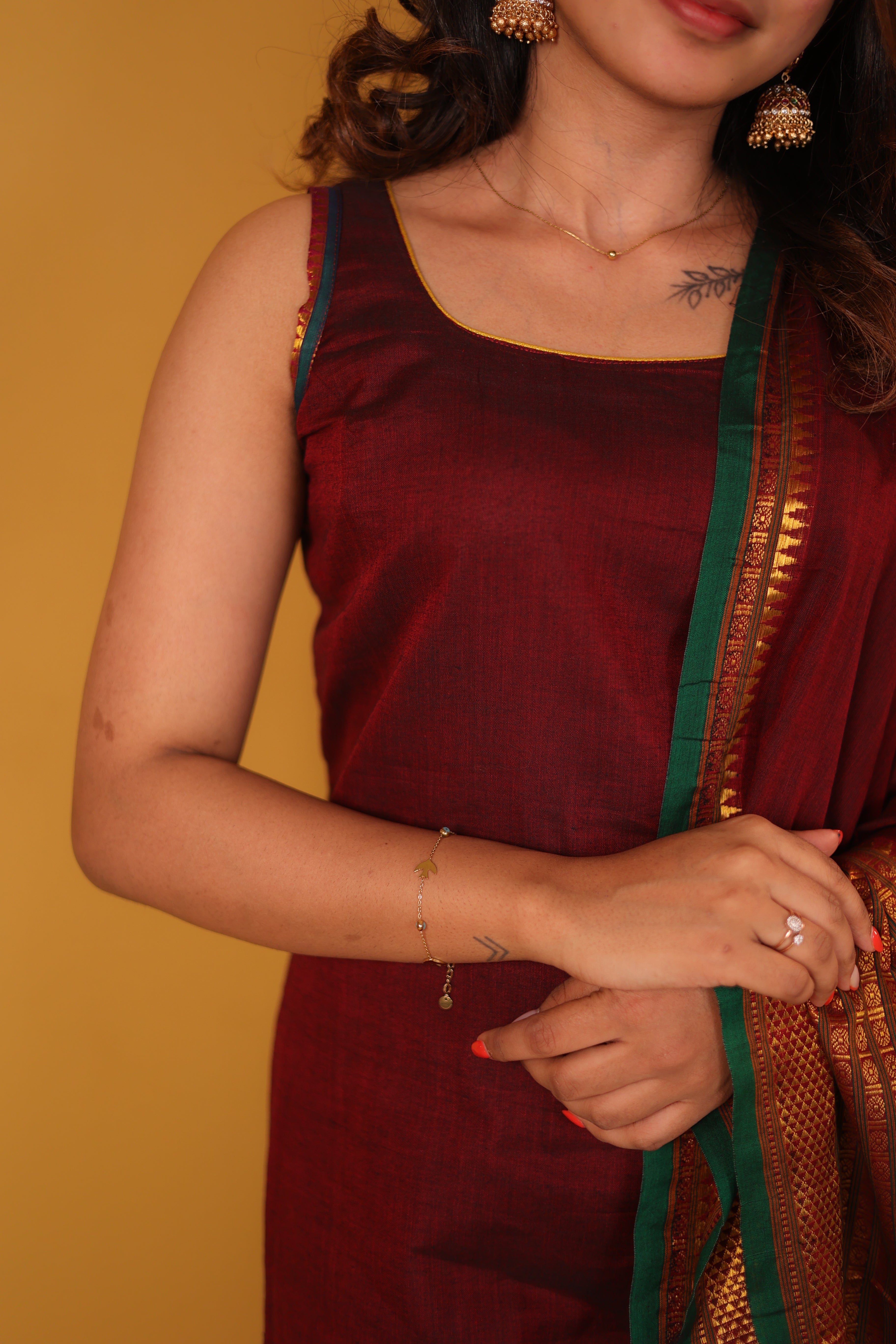 Tarika Maroon Kurti Set (Maroon Dupatta) (Set of 2)