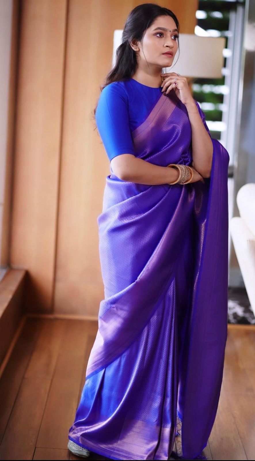 Banarasi Silk Saree – Elegant Silver Zari Work & Rich Weave
