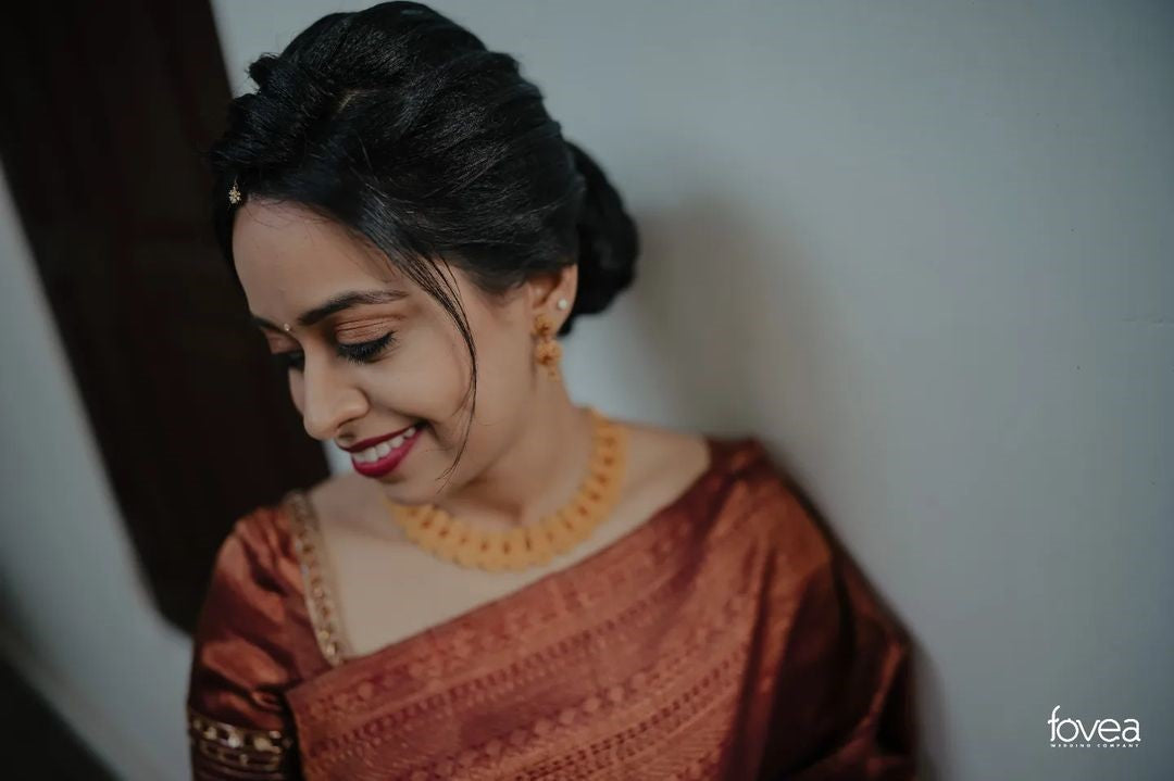 Elegant Banarasi Silk Saree with Copper Zari Weaving