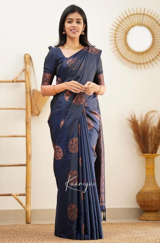 Banarasi Soft Silk Saree with Copper Zari Weaving