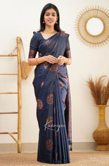 Banarasi Soft Silk Saree with Copper Zari Weaving