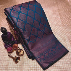 Banarasi Soft Silk Saree with Copper Zari Weaving