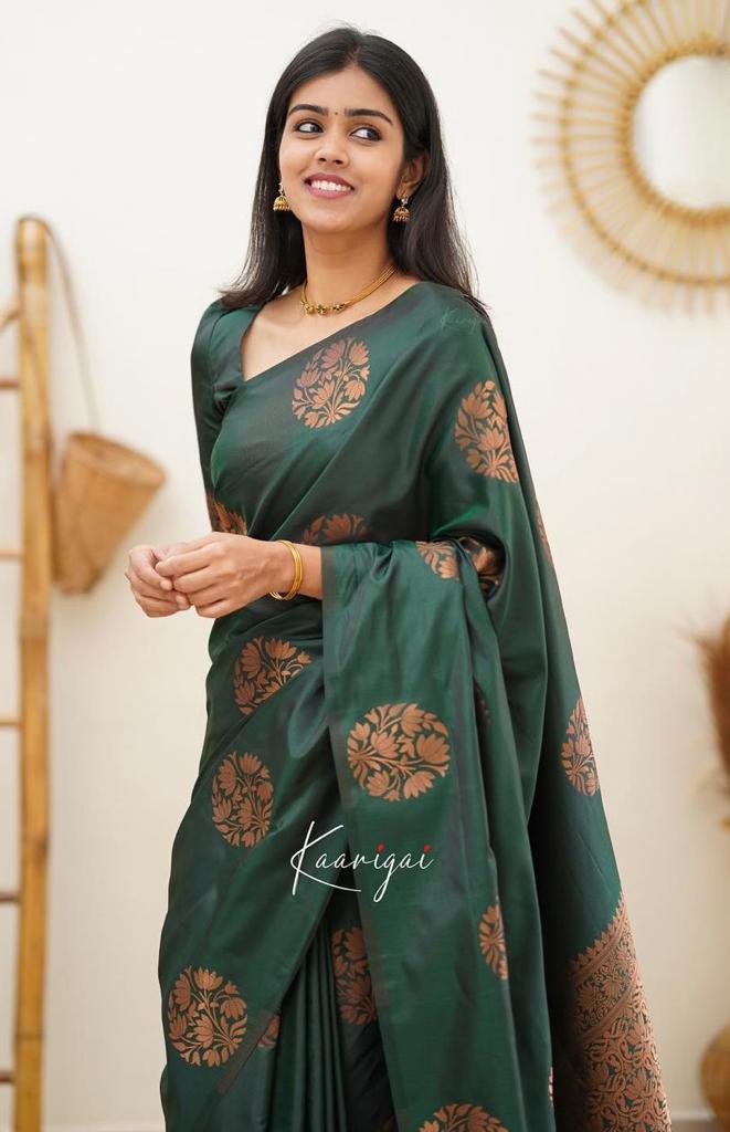 Banarasi Soft Silk Saree with Copper Zari Weaving