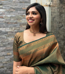 Banarasi Soft Silk Saree with Copper Zari Weaving | Wedding Special