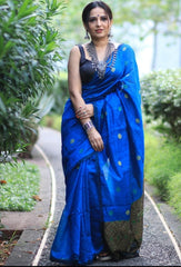 Elegant Banarasi Silk Saree with Floral Weaving