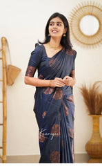 Banarasi Soft Silk Saree with Copper Zari Weaving