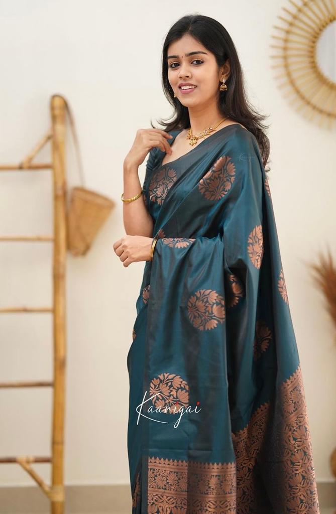 Banarasi Soft Silk Saree with Copper Zari Weaving
