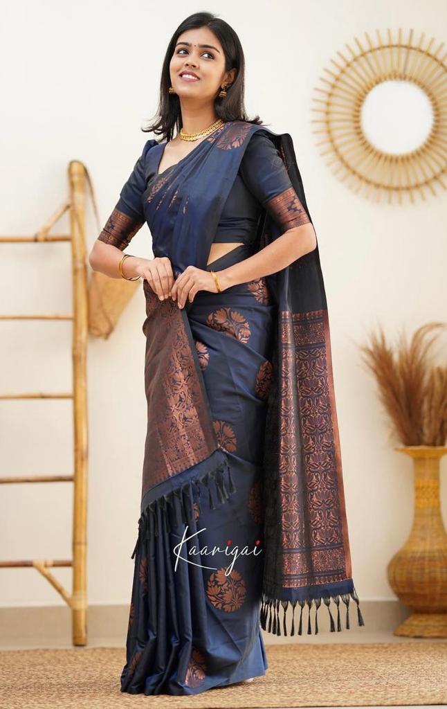 Banarasi Soft Silk Saree with Copper Zari Weaving