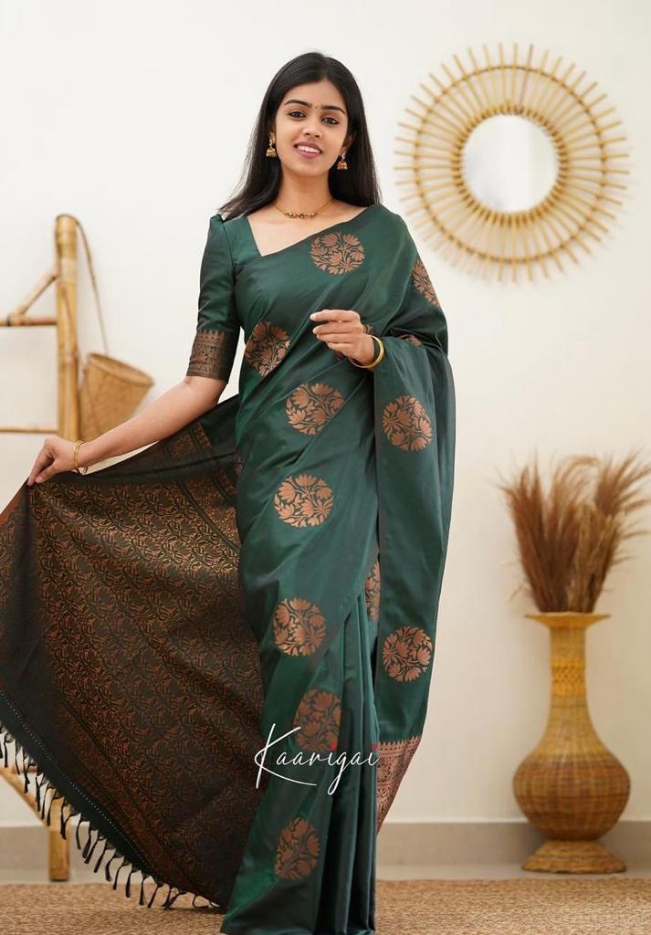 Banarasi Soft Silk Saree with Copper Zari Weaving
