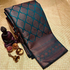 Banarasi Soft Silk Saree with Copper Zari Weaving