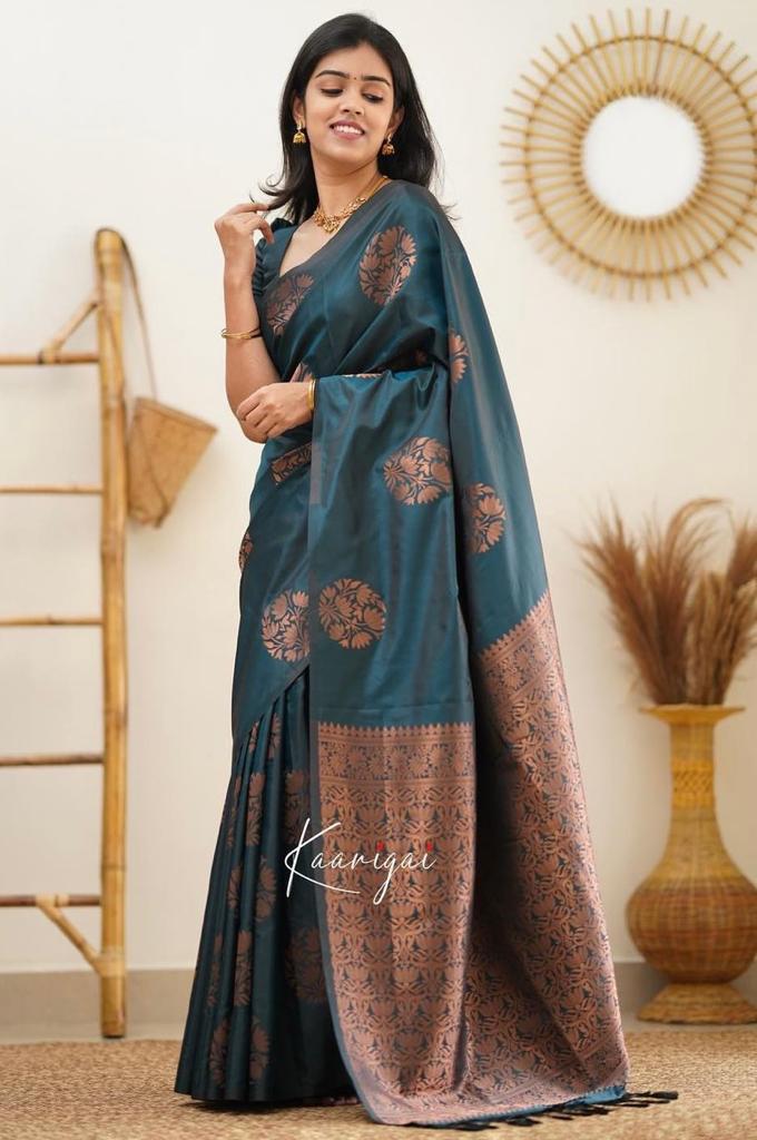 Banarasi Soft Silk Saree with Copper Zari Weaving
