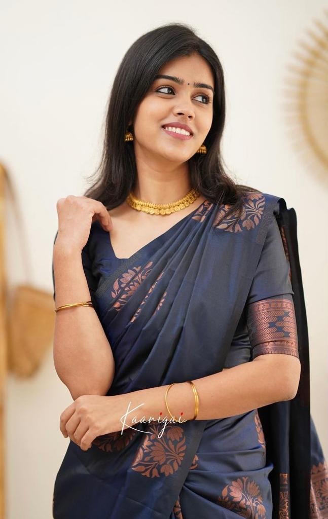 Banarasi Soft Silk Saree with Copper Zari Weaving