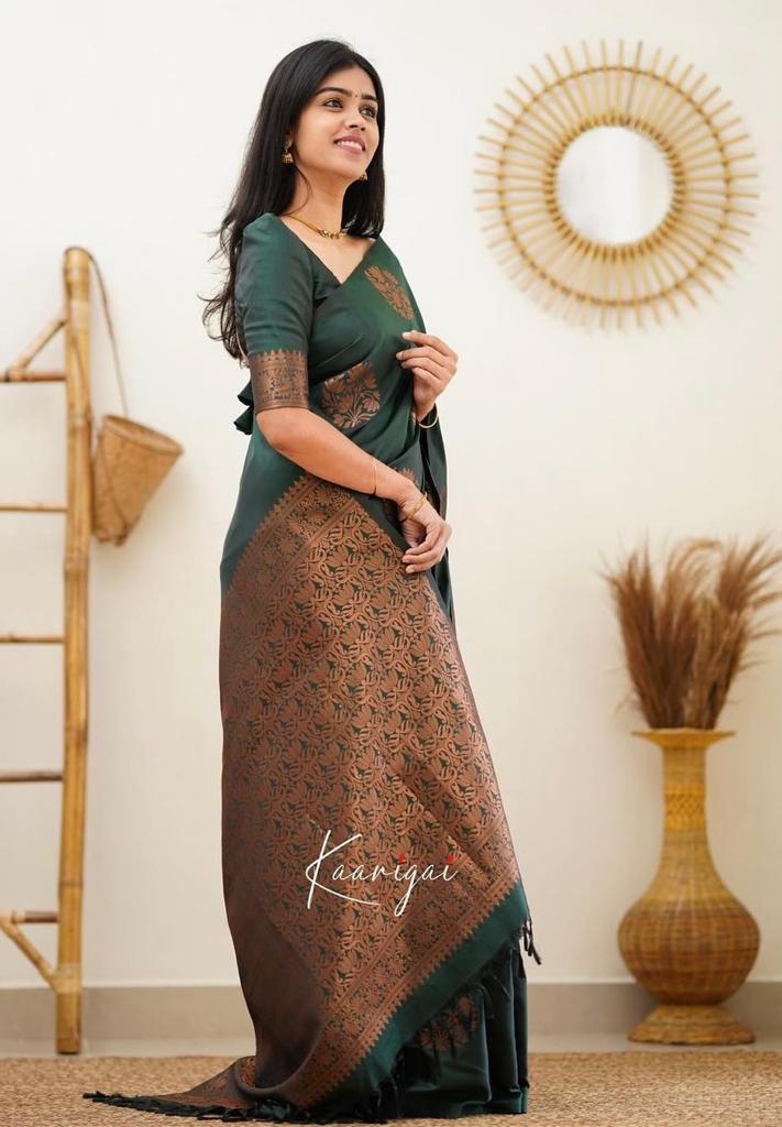 Banarasi Soft Silk Saree with Copper Zari Weaving