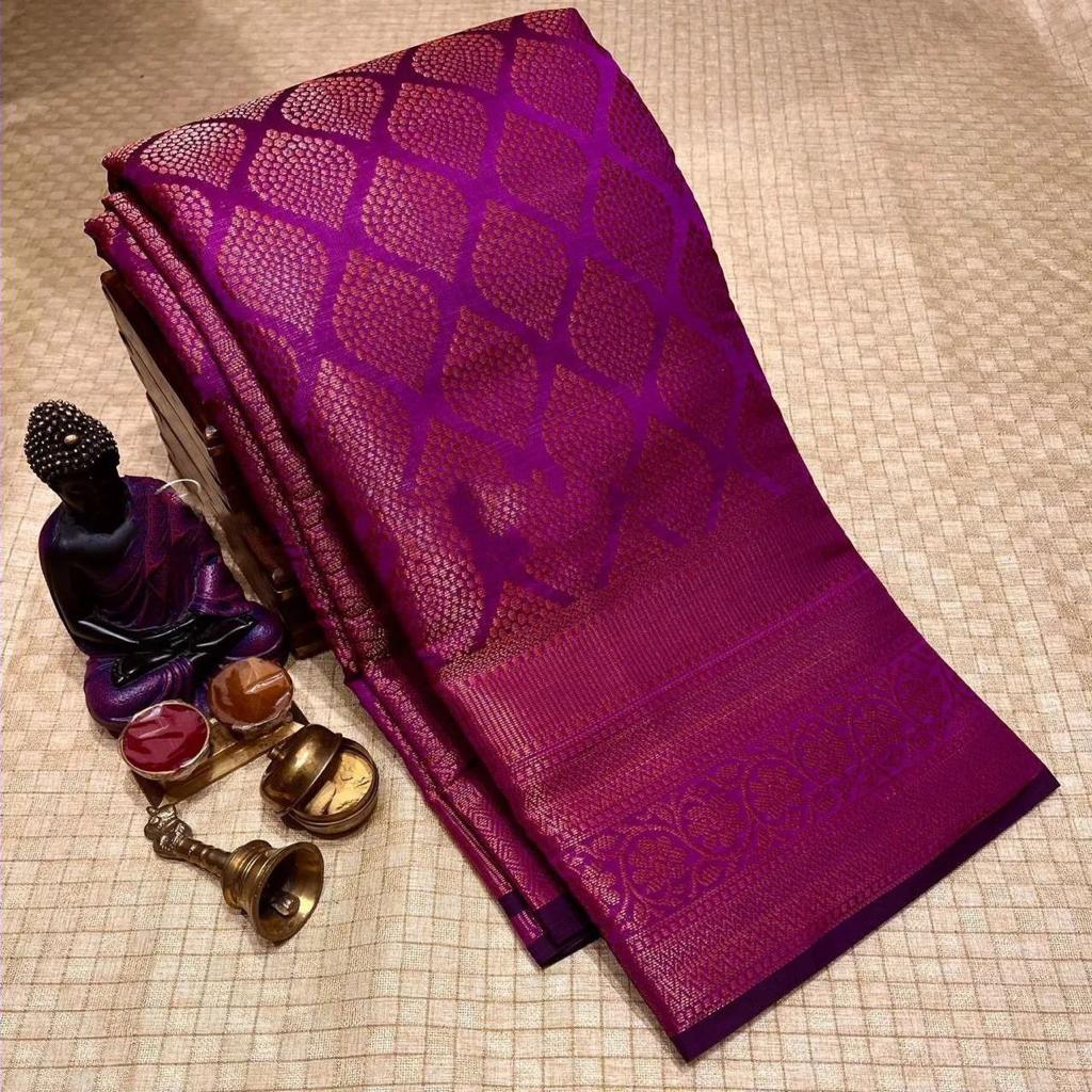 Banarasi Soft Silk Saree with Copper Zari Weaving
