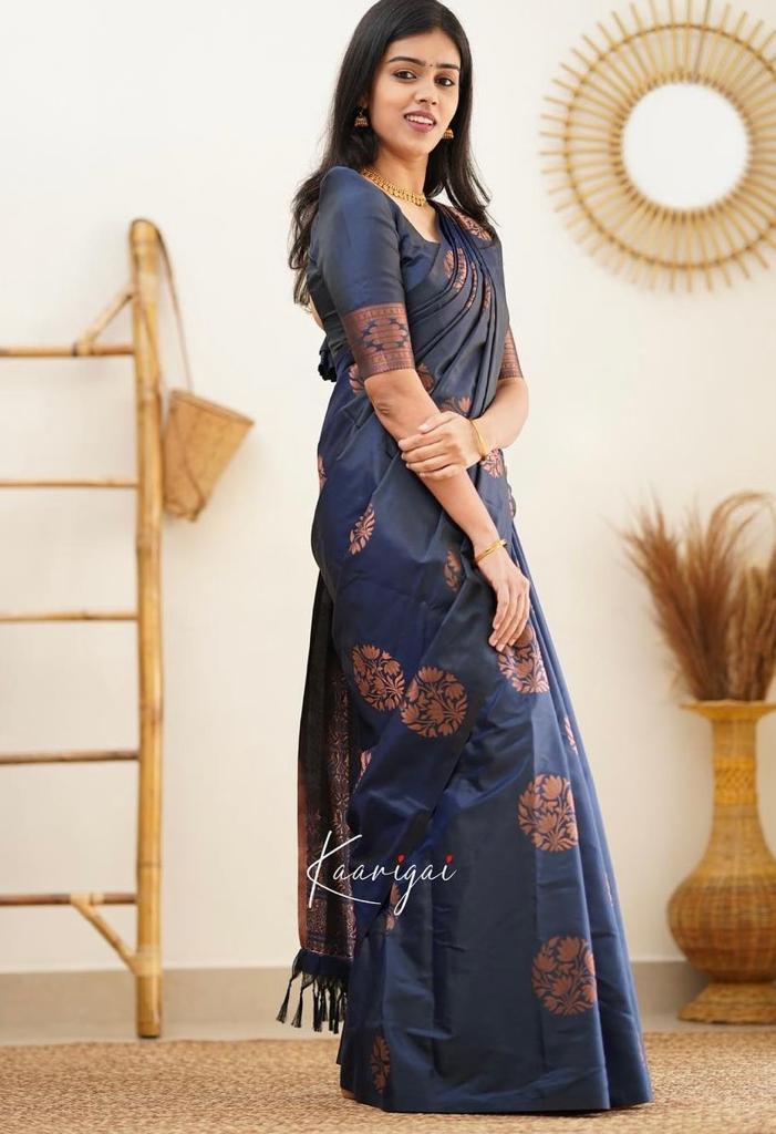 Banarasi Soft Silk Saree with Copper Zari Weaving
