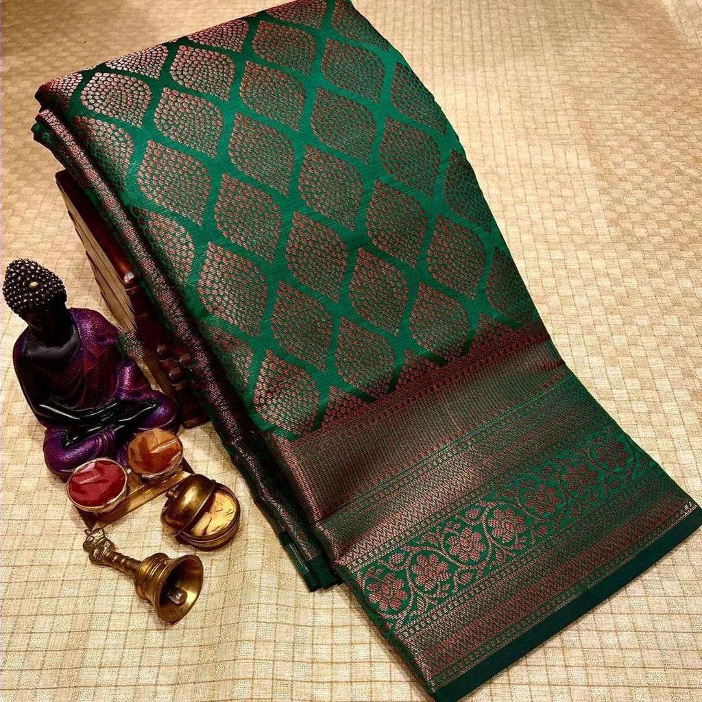 Banarasi Soft Silk Saree with Copper Zari Weaving