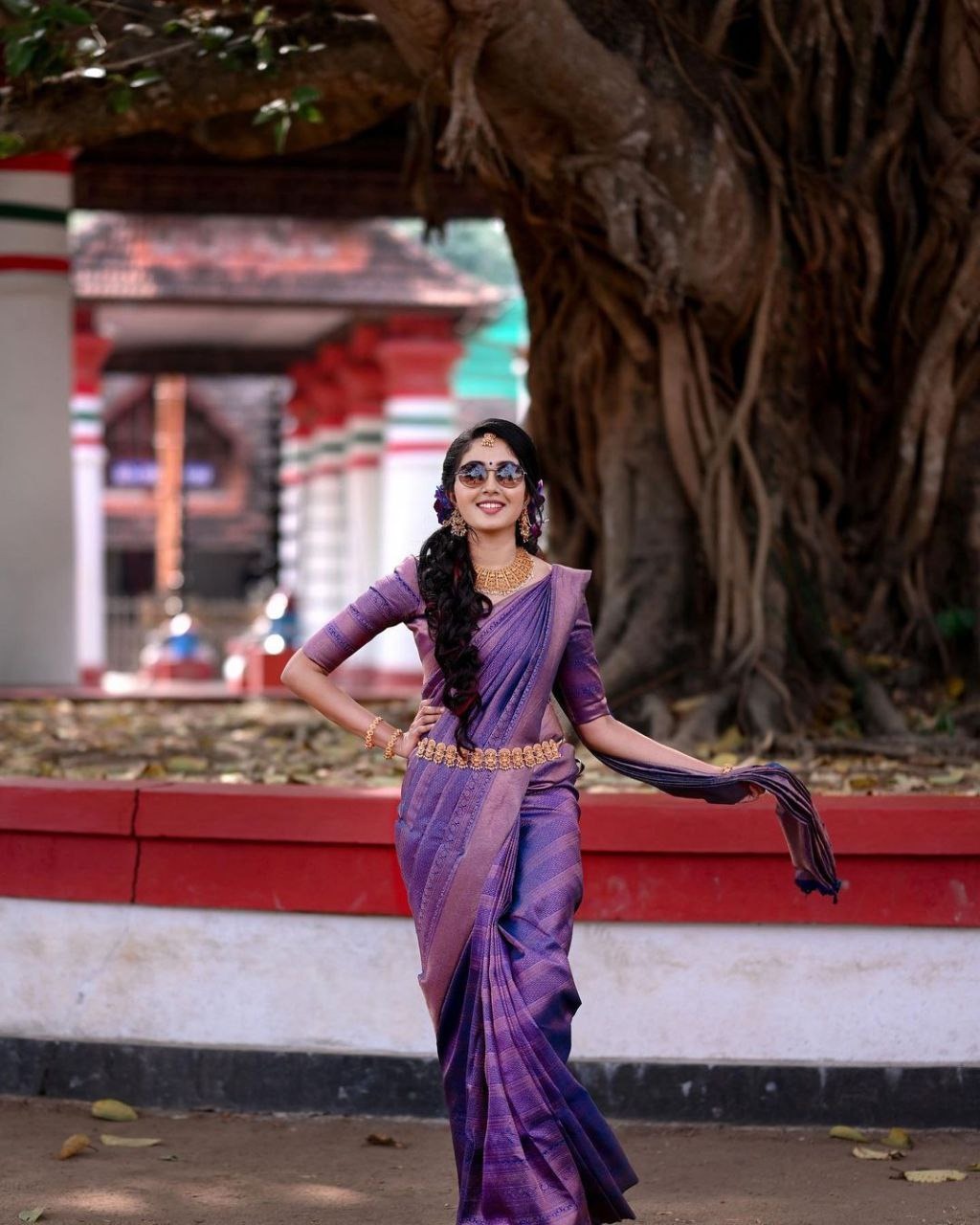 Elegant Banarasi Soft Silk Saree with Copper Zari Weaving