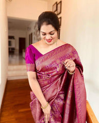 Banarasi Soft Silk Saree – Exquisite Copper Zari Weaving