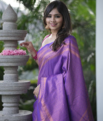 Banarasi Soft Silk Saree – Exquisite Copper Zari Weaving