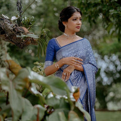 Banarasi Kanjivaram Silk Saree – Silver Zari Weaving Elegance