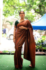 Banarasi Soft Silk Saree – Copper Zari Weaving Elegance