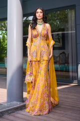 Saffron Blossom Embroidered garara Set