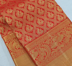 Exquisite Banarasi Silk Saree with Gold Zari Weaving!
