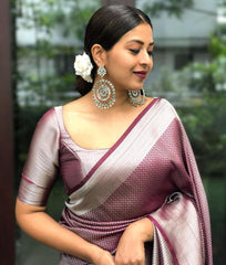 Banarasi Silk Saree – Elegant Silver Zari Work & Rich Weave