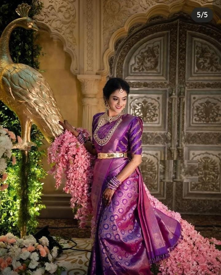 Banarasi Silk Saree – Bridal Elegance with Copper Zari Weaving