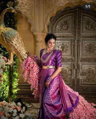 Banarasi Silk Saree – Bridal Elegance with Copper Zari Weaving