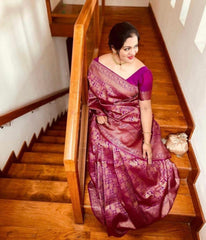 Banarasi Soft Silk Saree – Exquisite Copper Zari Weaving