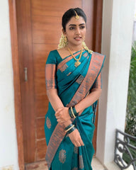 Banarasi Soft Silk Saree with Copper Zari Weaving