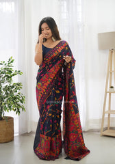 KASHMIRI WEAVING MULTIPLE COLOR THREAD WEAVING PURE ZARI WEAVING