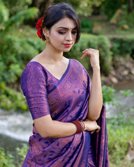 Banarasi Soft Silk Saree with Exquisite Copper Zari Weaving