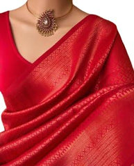 Banarasi Soft Silk Saree with Copper Zari Weaving | Affordable & Elegant