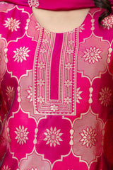 CHEERY PINK  COLOURED TREDITIONAL WEAR KURTA SET