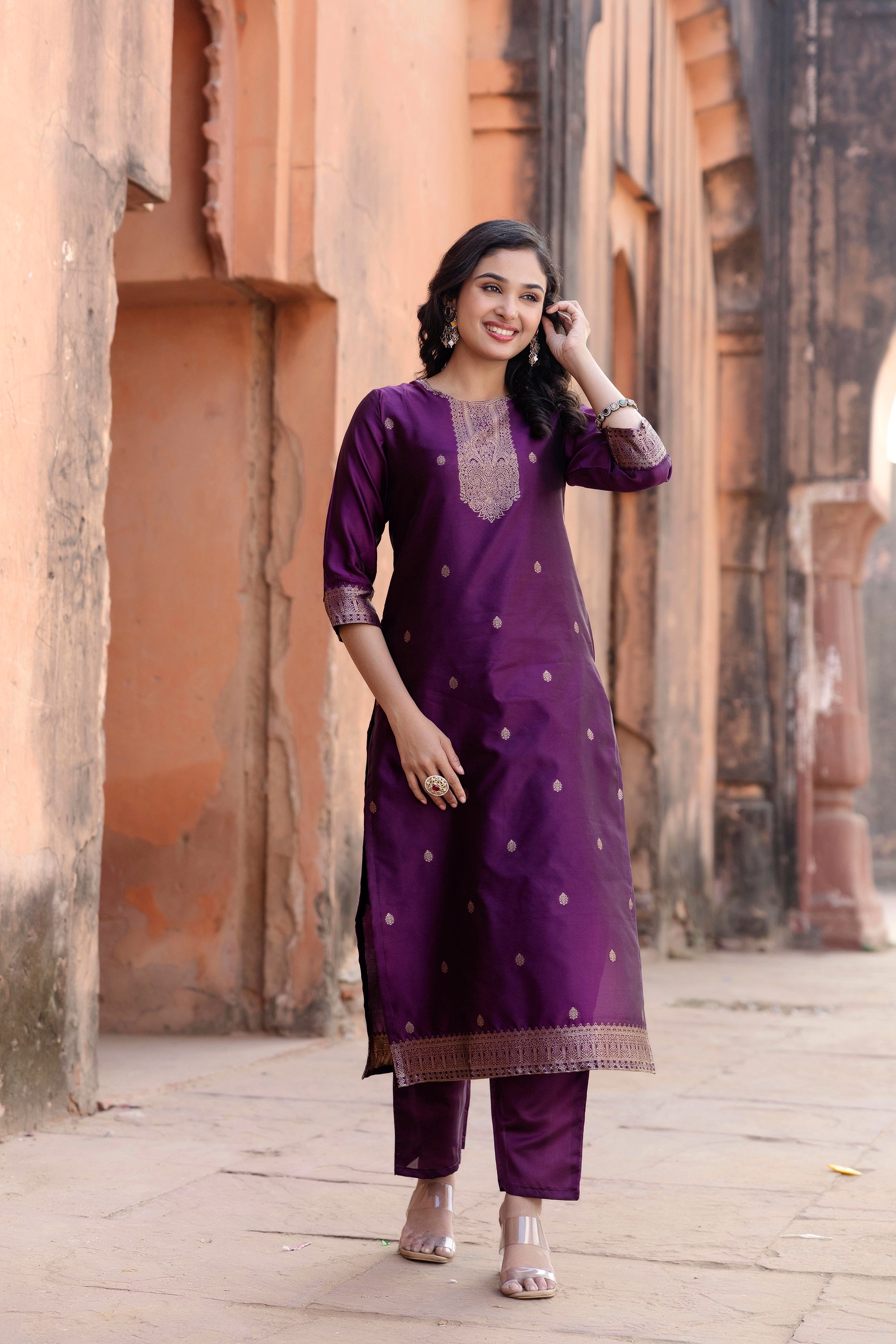 Jasmin Soft Silk Kurta Set with Bottom & Jacquard Dupatta | Festive & Party Wear | Premium Ethnic Outfit – Malaysia