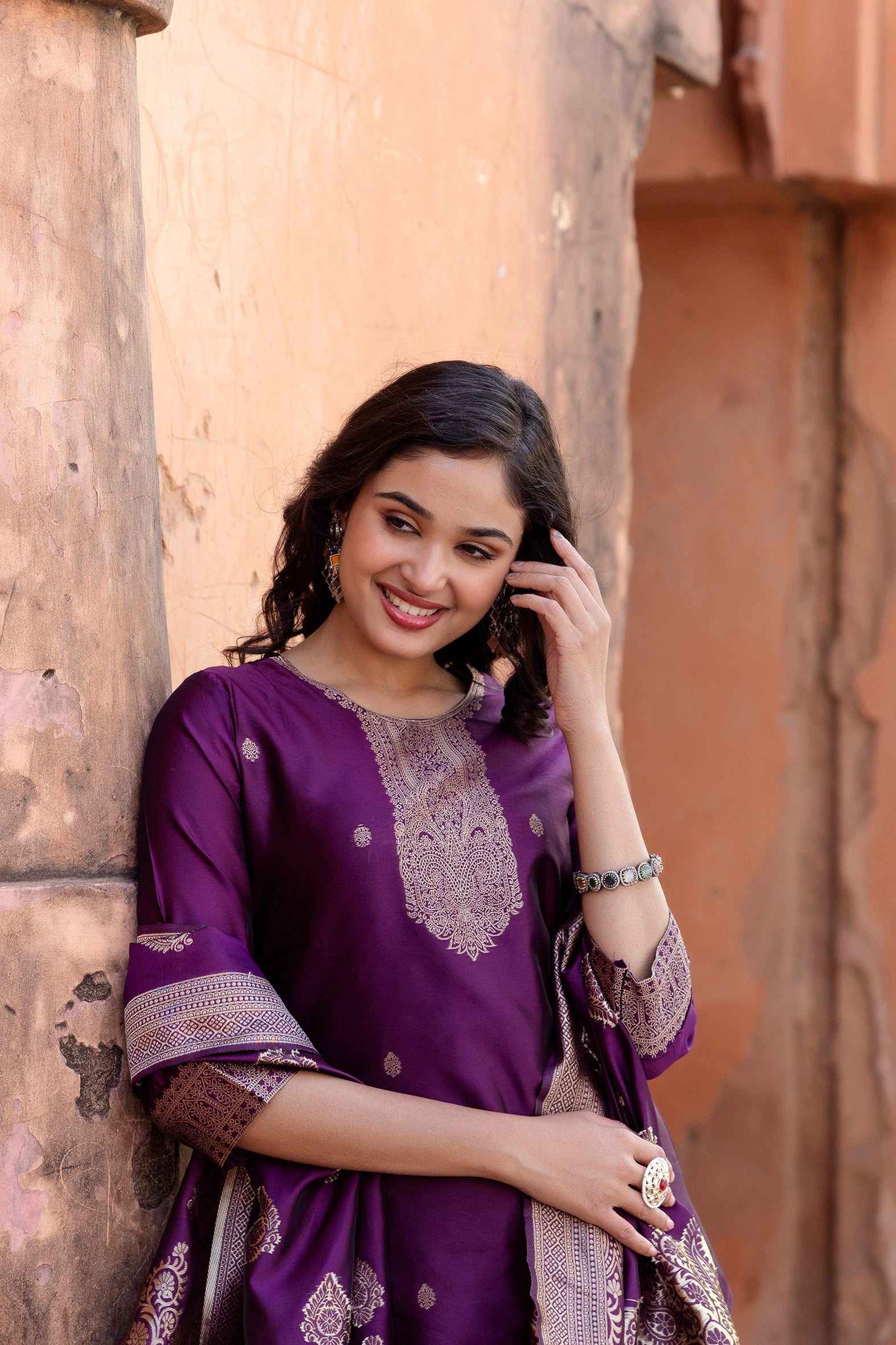 Jasmin Soft Silk Kurta Set with Bottom & Jacquard Dupatta | Festive & Party Wear | Premium Ethnic Outfit – Malaysia